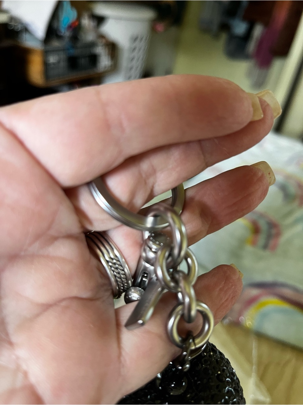 Coach Black Crystal Apple Bag Charm - Picture 9 of 14